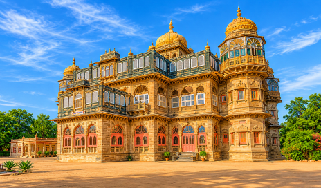 Vijay Vilas Palace Mandvi — royal heritage of Kutch with Arabian Sea backdrop